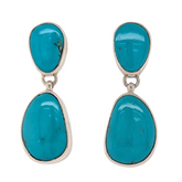 Sterling Silver Mina Maria Turquoise Double Drop Earrings